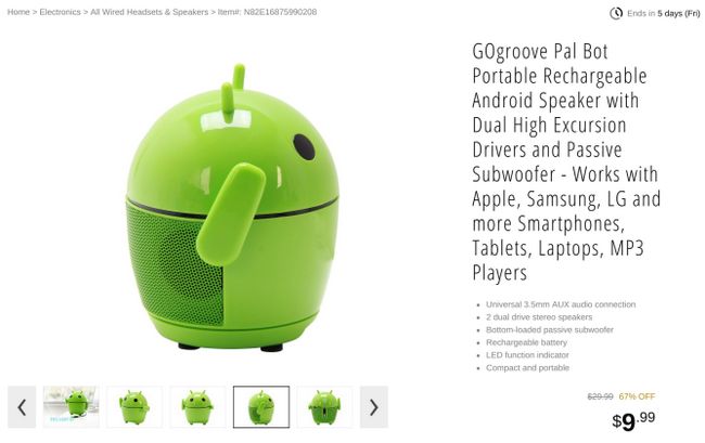 Fotografía - [Offre Alerte] GOgroove Pal-Bot Android enceintes en forme de seulement 10 $ avec la livraison gratuite Dans Newegg Vente Flash